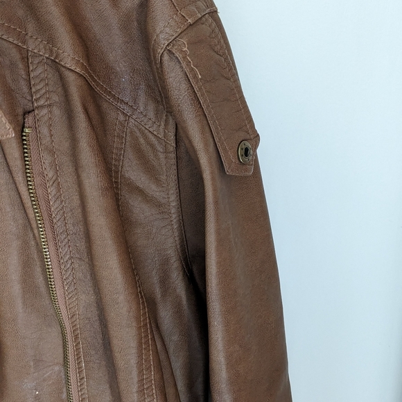 G21 faux leather jacket brown med/large - Picture 4 of 5